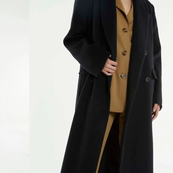 NWT. THIRD FORM IMMERSION DOUBLE BREASTED COAT -  BLACK - Picture 4 of 6